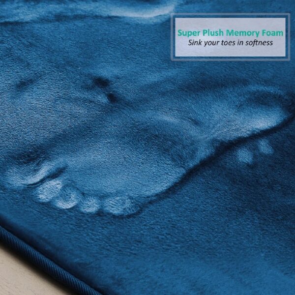 Nestl Set of 3 Absorbent Memory Foam Bath Mat Bathroom Rugs, Gray, Large 20