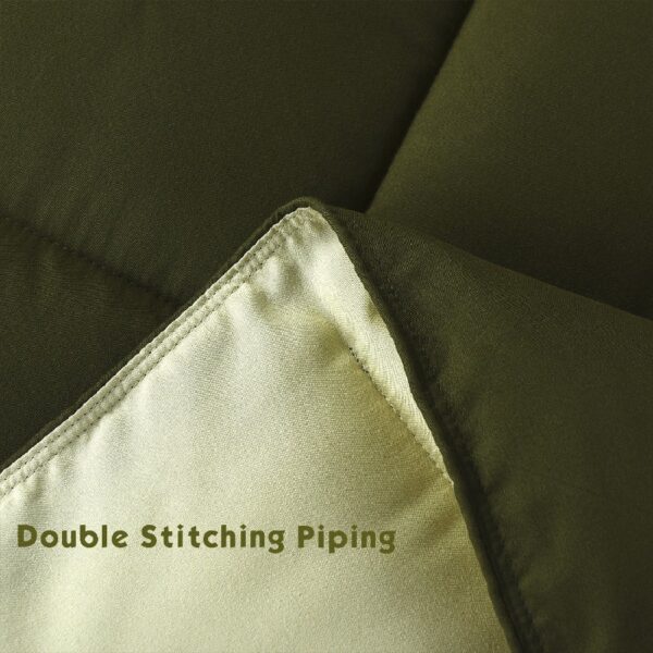 Light Weight Down Alternative Comforter Set, Queen, Green, Reversible