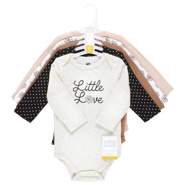 Cotton Long-Sleeve Bodysuits, 5-Pack, Newborn- 24 Months