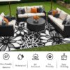 6'x 9' Outdoor Rug Plastic Waterproof Outside Foldable Mat UV Resistant Patio RV Deck Carpet,Black Brown
