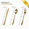 Blue and Gold Rim Plastic Dinnerware (200-Piece) Plastic Plates, Cutlery, Cups and Napkins - Service for 25 Guests Place Setting for Wedding, Party, Shower, Birthday, Holiday