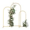 Skypatio 7.2ft Wedding Arch for Ceremony, Golden Balloon Stand, Metal Arch Backdrop for Decor