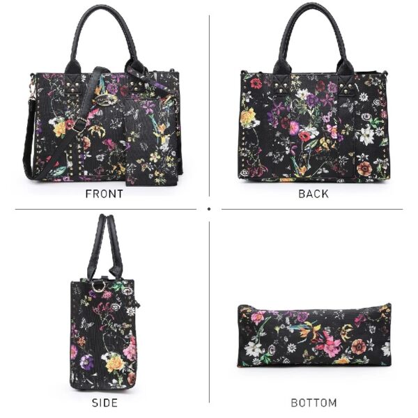 c7096b0795834b7ab2b6b32d01782f0e Women's 3Pcs Purse Handbag Shoulder Bag Tote Satchel Hobo Bag Briefcase Work Bag for Ladies