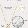14K Yellow Gold Plated Initial Necklaces for Women Alphabet K Pendant Gold Letter Necklace in Sterling Silver Birthday Jewelry Gifts