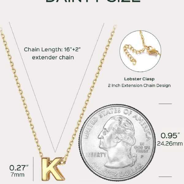 14K Yellow Gold Plated Initial Necklaces for Women Alphabet K Pendant Gold Letter Necklace in Sterling Silver Birthday Jewelry Gifts
