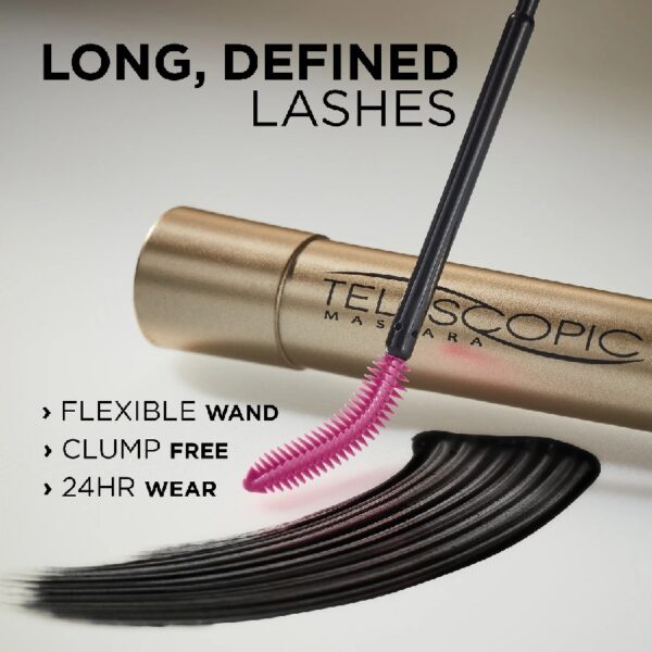 (2 pack) Telescopic Original Washable Intense Lengthening Mascara, Black, 0.27 fl. oz.