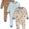 Brand Gender Neutral Footless Unionsuits, 3-Pack, Sizes 0/3 Months - 5T