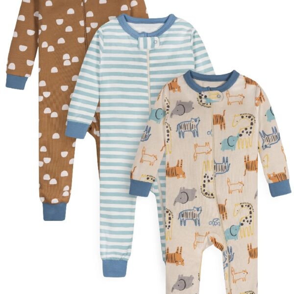 Brand Gender Neutral Footless Unionsuits, 3-Pack, Sizes 0/3 Months - 5T