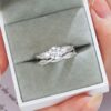 1 Carat Wedding Ring Sets Infinity Band Princess Sterling Silver Rings for Women CZ Size 7