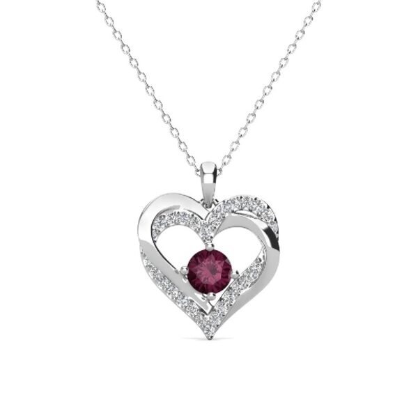 Forever March Birthstone 18k White Gold Plated Women's Necklace, Swarovski Crystals