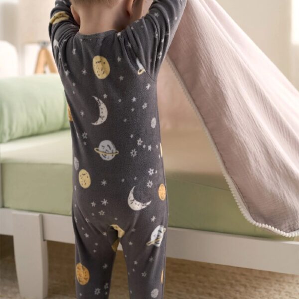 Baby and Toddler Neutral Microfleece Blanket Sleeper Pajamas, 3-Pack, Sizes 0/3M-5T