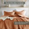 Full/Queen Comforter Sets, Reversible 3 Piece Extra Soft Bedding Set, Chambray Print Sage Green Comforter Bed Set with Pillow Shams