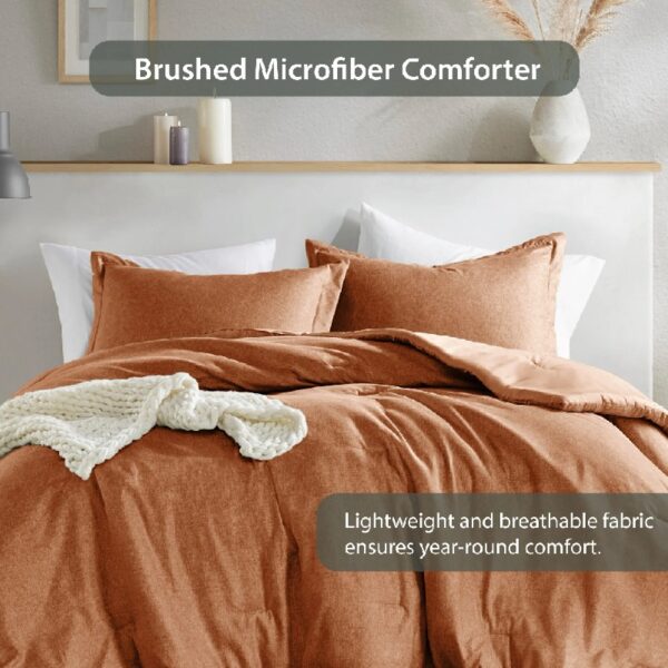 Full/Queen Comforter Sets, Reversible 3 Piece Extra Soft Bedding Set, Chambray Print Sage Green Comforter Bed Set with Pillow Shams