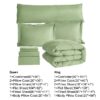 8 PCS Modern Comforter Set with Sheets All Season Bed in a Bag, Black, Queen Size