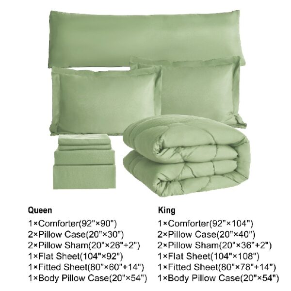 8 PCS Modern Comforter Set with Sheets All Season Bed in a Bag, Black, Queen Size