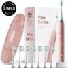 Black Series Electric Toothbrush - Rechargeable, 4 Modes, Travel Case, 8 Brush Heads