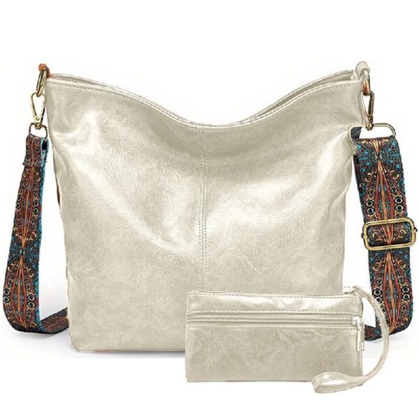Hobo Bags for Women Crossbody Handbags Guitar Strap Shoulder Bucket Bag Vegan Leather Purse Trendy Boho Tote Purses