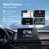 Wireless Carplay Adapter with Glass Panel, Metal Materials Enhance Heat Dissipation, 2 in 1 Apple CarPlay and Android Auto Adapter Convert Wired to Wireless, Plug & Play, Black