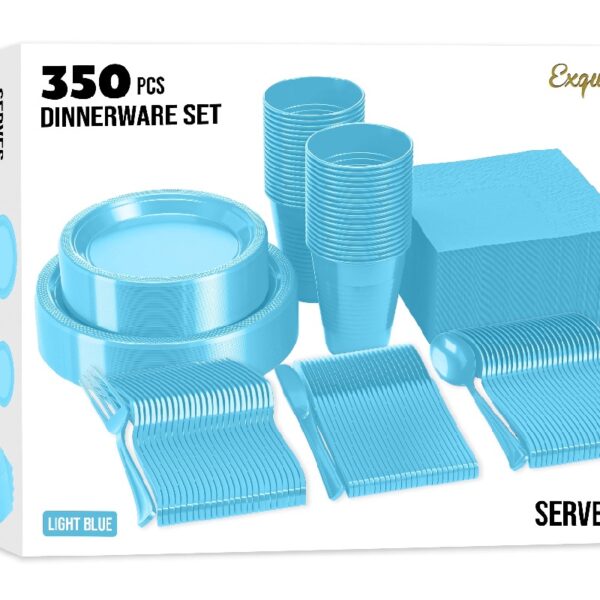 Exquisite 350 Piece Easter Plastic Disposable Party Plates & Dinnerware Combo Set