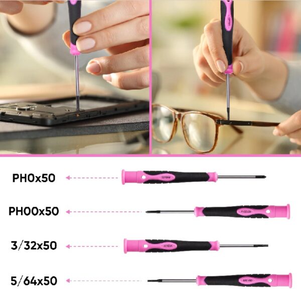 Pink Tool Set for Women, 166pcs Home Tool Kit with 12