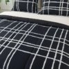 7 Piece Reversible Bed in a Bag Comforter Set with Sheets, Black, Queen