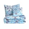 Lux Decor Collection 5 Piece Queen Down Alternative Comforter Set, Washable Duvet Bedding Set - Quatrefoil Navy
