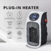 Outlet Plug-in Electric Space Heater, LCD Digital Screen, Up to 24 hour Timer - Silver