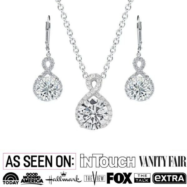 Cate & Chloe Alessandra 18k White Gold Plated Jewelry Set With Simulated Diamond Crystals for Women