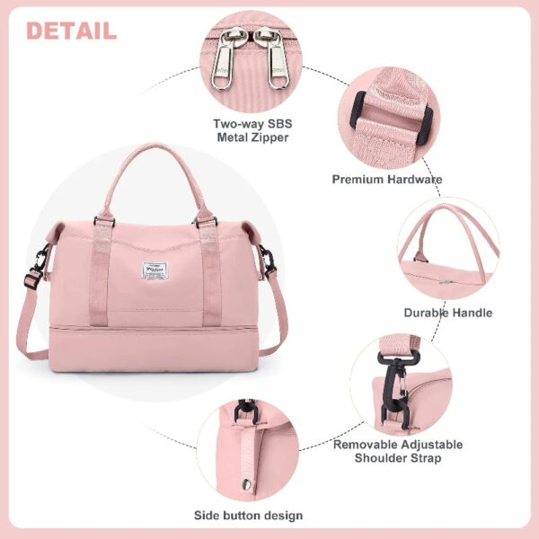 c93f07bfc1cc422d8ec5b32d0176b605 Weekender Bags for Women, Travel Duffel Bags with Shoe Compartment,Personal Item Travel Bag for Airlines, Carry on Overnight Tote Bag for women,Beige&Brown