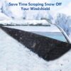 Front+Rear Car Snow Cover Windshield with Magnetic Edge, Winter Windscreen Cover Ice, Frost Snow and Wiper Protector for Car SUVs Vans Trucks and Sedan Stop Scraping