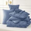Dorm Bedding Twin Comforter Set - 5 Pieces Pintuck Bed in A Bag with Comforters, Sheets, Pillowcases & Shams