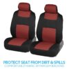 PolyPro Car Seat Covers Full Set in Charcoal on Black – Front and Rear Split Bench for Cars, Easy to Install Cover Set, Accessories Auto Trucks Van SUV