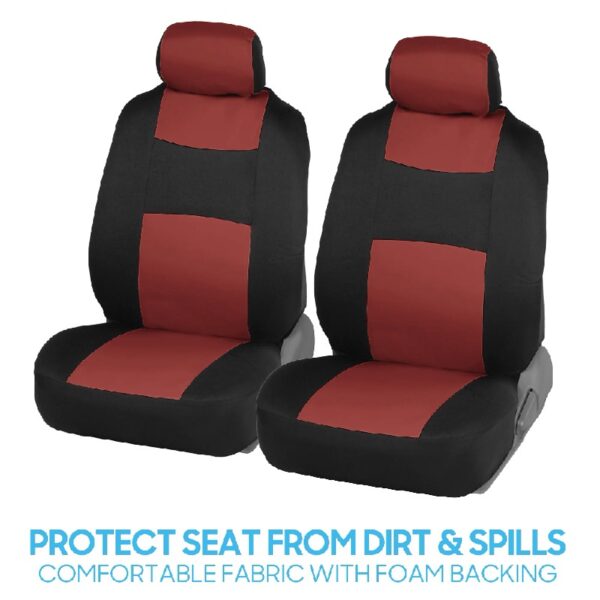 PolyPro Car Seat Covers Full Set in Charcoal on Black – Front and Rear Split Bench for Cars, Easy to Install Cover Set, Accessories Auto Trucks Van SUV
