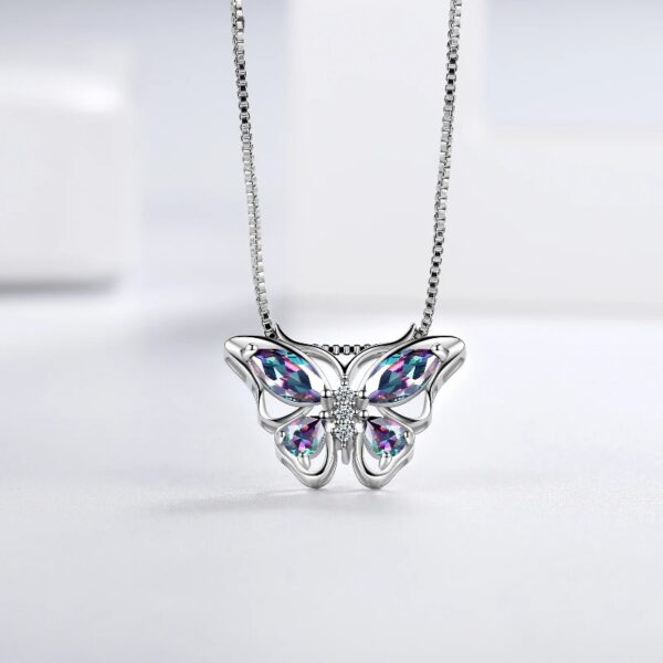 Purple Butterfly Jewelry Amethyst February Birthstone Jewelry Set Fine Necklace/Earrings 925 Sterling Silver Women Birthday Mother's Day Gifts