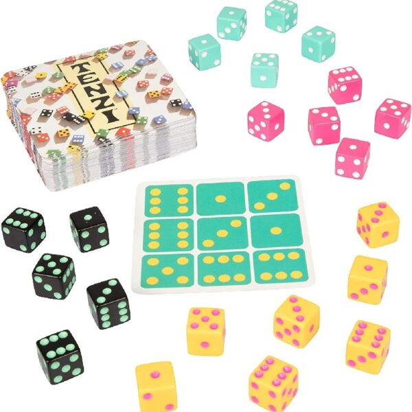 TENZI Party Pack Dice Game Bundle with 77 Ways to Play TENZI - A Fun, Fast Frenzy for The Whole Family - 6 Sets of 10 Colored Dice - Colors May Vary