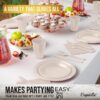Exquisite 350 Piece Easter Plastic Disposable Party Plates & Dinnerware Combo Set