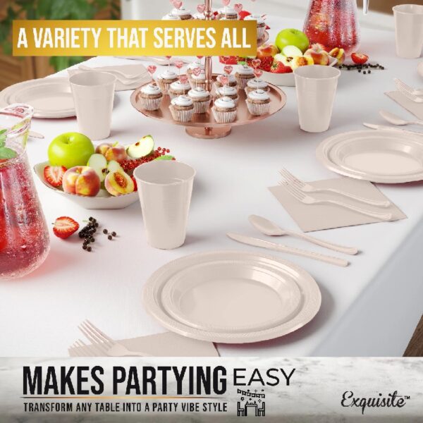 Exquisite 350 Piece Easter Plastic Disposable Party Plates & Dinnerware Combo Set
