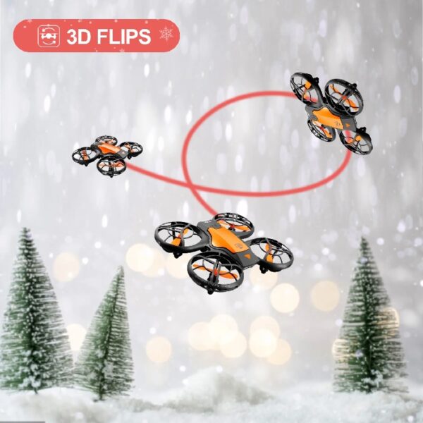 V8c Drone with 720P HD Camera for Adults and Children FPV Real-Time Video, 2 Modular Batteries and Storage Bag, Orange