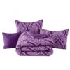 Lux Decor Collection 5 Piece Queen Down Alternative Comforter Set, Washable Duvet Bedding Set - Quatrefoil Navy