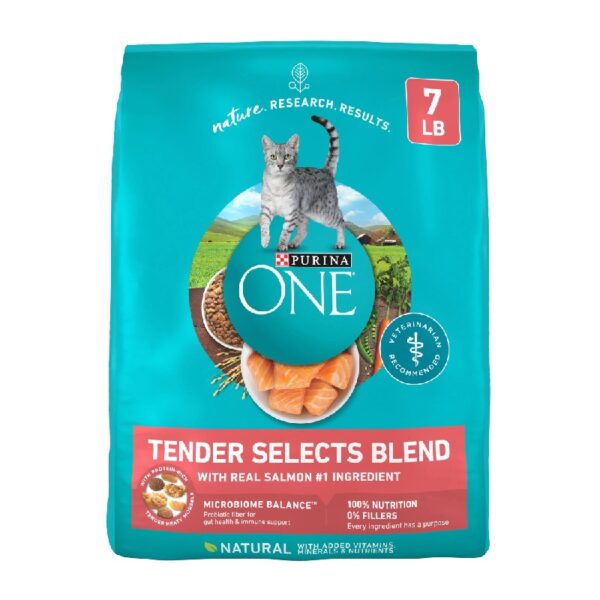 Purina  Tender Select Blends Dry Cat Food, Salmon, 7 lb Bag