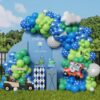 Enanal Hole in CORNET One Balloon Garland Arch Kit, Blue Green Balloon with Golf Cart and Golf Foil Balloons for Partee Time First Birthday Men Boy Golf Party Decorations Sports Party Supplies