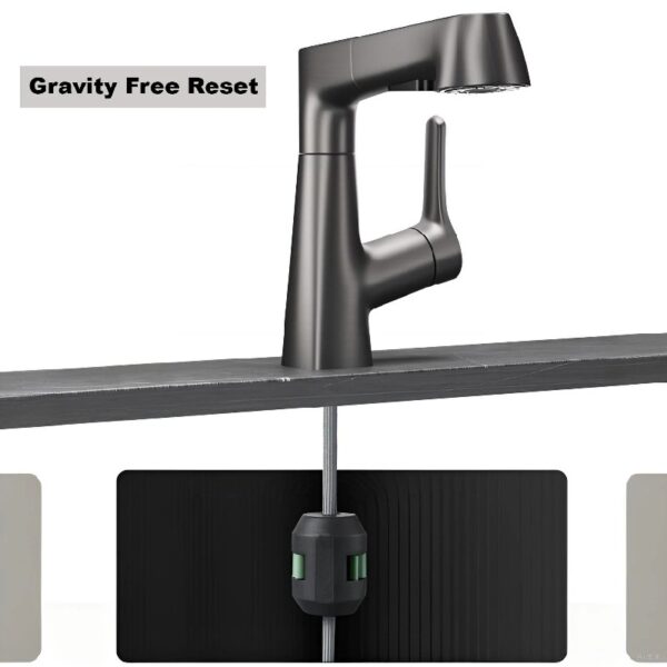 Faucet, Pull-Out, Spray Pattern, Lift, for Kitchen and Bathroom,Gray