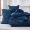 Dorm Bedding Twin Comforter Set - 5 Pieces Pintuck Bed in A Bag with Comforters, Sheets, Pillowcases & Shams