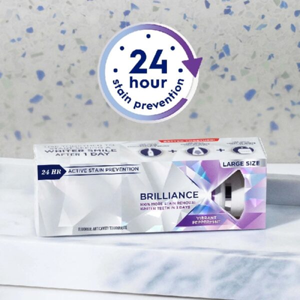 (6 pack) 3D White Brilliance Vibrant Peppermint Teeth Whitening Toothpaste, 4.6 oz, Pack of 3 Tubes