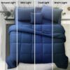 Lux Decor Collection 5 Piece Queen Down Alternative Comforter Set, Washable Duvet Bedding Set - Quatrefoil Navy