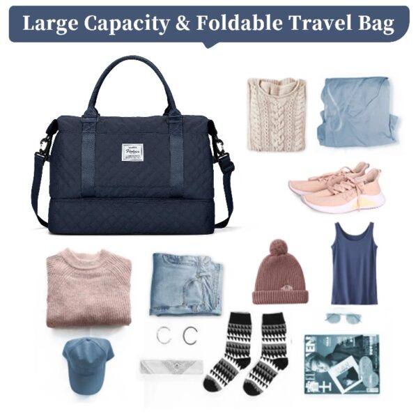 cb1274ce270a447f905bb32d0176a8af Weekender Bags for Women, Travel Duffel Bags with Shoe Compartment,Personal Item Travel Bag for Airlines, Carry on Overnight Tote Bag for women,Beige&Brown