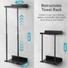 Livhil Wall Towel Rack for Rolled Towels, New Upgrade Towel Racks for Bathroom Wall Mounted, Bathroom Bar Towel Storage, Metal Bath Towel Holder for Folded Large Towel Washcloths, Black