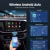 Wireless Apple CarPlay and Wireless Android Auto 2 in 1 Dongle for Android Car Radio with Android 4.4.2 or Above, Built-in Autokit APK Wired Screen Mirroring FOTA Upgrade