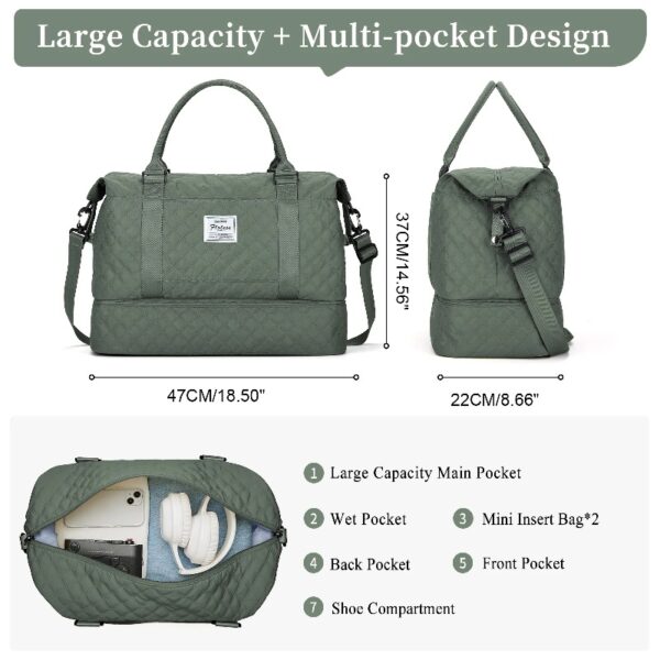 cb6e735324c349f2a376b32d0176b326 Weekender Bags for Women, Travel Duffel Bags with Shoe Compartment,Personal Item Travel Bag for Airlines, Carry on Overnight Tote Bag for women,Beige&Brown