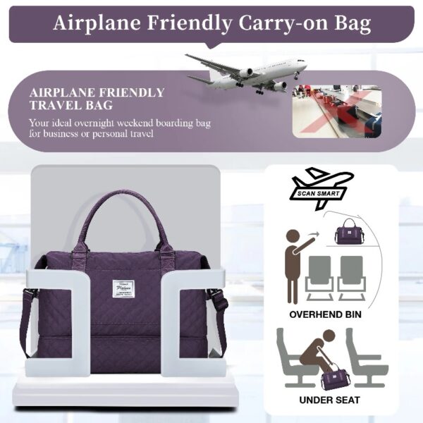 cb86baf9471a4c9da8eab32d0176aabc Weekender Bags for Women, Travel Duffel Bags with Shoe Compartment,Personal Item Travel Bag for Airlines, Carry on Overnight Tote Bag for women,Beige&Brown